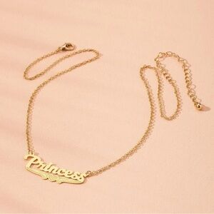 Gold Princess Name Letter‎ Necklace Gift Cute Chain Retro Eighties Y2K Glamour